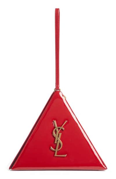 ysl pyramid|SAINT LAURENT Patent Pyramid Clutch Rouge .